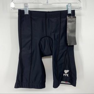 NWT TYR Womens Dri Max Multi-Sport Shorts Black Quikwik Pad Padding Triathlon